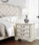 Ashley Arlendyne Antique White California King Upholstered Bed with Mirrored Dresser, Chest and 2 Nightstands