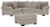 Ashley Claireah Umber 3-Piece Sectional with Ottoman