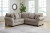 Ashley Claireah Umber 3-Piece Sectional with Ottoman