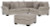 Ashley Claireah Umber 3-Piece Sectional with Ottoman