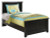 Ashley Maribel Black Twin Panel Bed with Mirrored Dresser and Nightstand