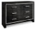 Ashley Kaydell Black Queen Upholstered Panel Headboard with Dresser