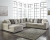 Benchcraft Ardsley Pewter 4-Piece Sectional with LAF Loveseat / RAF Chaise and Ottoman