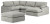Ashley Sophie Gray 4-Piece Sectional with Ottoman