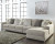 Benchcraft Ardsley Pewter 3-Piece Sectional with Ottoman