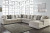 Benchcraft Ardsley Pewter 3-Piece Sectional with LAF Chaise / RAF Loveseat and Ottoman