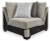 Benchcraft Ardsley Pewter 3-Piece Sectional with LAF Chaise / RAF Loveseat and Ottoman