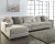 Benchcraft Ardsley Pewter 3-Piece Sectional with LAF Chaise / RAF Loveseat and Ottoman