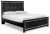 Ashley Kaydell Black Queen Upholstered / Glitter Panel Bed with Mirrored Dresser