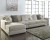 Benchcraft Ardsley Pewter 3-Piece Sectional with LAF Loveseat / RAF Loveseat and Ottoman