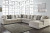 Benchcraft Ardsley Pewter 3-Piece Sectional with LAF Loveseat / RAF Sofa and Ottoman