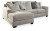 Benchcraft Ardsley Pewter 2-Piece Sectional with Ottoman