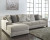 Benchcraft Ardsley Pewter 2-Piece Sectional with Ottoman