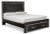 Ashley Kaydell Black Queen Panel Bed with Storage with Mirrored Dresser