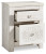 Ashley Paxberry Whitewash Queen Panel Bed with Mirrored 61" W Dresser, Chest and Nightstand
