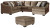 Benchcraft Graftin Teak 3-Piece Sectional with Ottoman