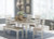 Ashley Skempton White Light Brown Dining Table and 4 Chairs and Bench