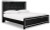 Ashley Kaydell Black King Upholstered / Glitter Panel Bed with Mirrored Dresser and 2 Nightstands