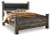 Ashley Wynnlow Gray King Poster Bed with Mirrored Dresser, Chest and Nightstand