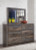 Ashley Drystan Multi Queen Bookcase Bed with 4 Storage Drawers with Mirrored Dresser, Chest and Nightstand
