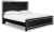 Ashley Kaydell Black King Upholstered Panel Bed with Mirrored Dresser