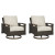 Ashley Paradise Trail Medium Brown Outdoor Loveseat and 2 Lounge Chairs with Fire Pit Table