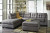 Benchcraft Maier Walnut 2-Piece LAF Sofa / RAF Chaise Sectional with Recliner