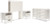 Ashley Aprilyn White Twin Bookcase Headboard with Dresser and 2 Nightstands