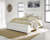 Benchcraft Kanwyn Whitewash Queen Panel Bed with Storage with Mirrored Dresser