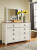 Ashley Willowton Whitewash Twin Panel Headboard with Mirrored Dresser and Chest