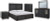 Ashley Foyland Black Brown Queen Panel Storage Bed with Mirrored Dresser, Chest and Nightstand