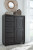 Ashley Foyland Black Brown Queen Panel Storage Bed with Mirrored Dresser, Chest and Nightstand