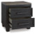 Ashley Foyland Black Brown Queen Panel Storage Bed with Mirrored Dresser, Chest and Nightstand