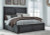Ashley Foyland Black Brown Queen Panel Storage Bed with Mirrored Dresser, Chest and Nightstand