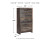 Ashley Drystan Multi King Bookcase Bed with 2 Storage Drawers with Mirrored Dresser, Chest and Nightstand