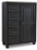 Ashley Foyland Black Brown California King Panel Storage Bed with Mirrored Dresser, Chest and Nightstand
