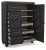 Ashley Foyland Black Brown California King Panel Storage Bed with Mirrored Dresser, Chest and Nightstand