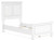 Ashley Fortman White Twin Panel Bed with Mirrored Dresser, Chest and 2 Nightstands