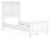 Ashley Fortman White Twin Panel Bed with Mirrored Dresser