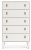 Ashley Aprilyn White Queen Bookcase Headboard with Dresser and Chest