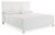 Ashley Fortman White King Panel Bed with Mirrored Dresser, Chest and Nightstand