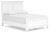 Ashley Fortman White Full Panel Bed with Mirrored Dresser, Chest and Nightstand
