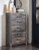 Ashley Drystan Multi Full Bookcase Headboard Bed with Mirrored Dresser and Chest