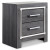 Ashley Lodanna Gray Queen/Full Upholstered Panel Headboard Bed with Mirrored Dresser, Chest and 2 Nightstands