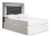 Ashley Lodanna Gray Queen/Full Upholstered Panel Headboard Bed with Mirrored Dresser and Chest