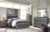 Ashley Lodanna Gray Queen Panel Bed with Mirrored Dresser and Chest