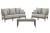 Ashley Visola Gray Outdoor Sofa and Loveseat with Coffee Table