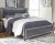 Ashley Lodanna Gray King Upholstered Panel Bed with Mirrored Dresser and Nightstand