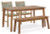 Ashley Janiyah Light Brown Outdoor Dining Table and 2 Chairs and Bench