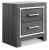 Ashley Lodanna Gray King Panel Bed with 2 Storage Drawers with Mirrored Dresser and Nightstand